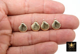 14 K Gold Filled Tiny Scallop Shell Charm, 14 20 Gold Small Seashell # 2134, 8 x 9 mm Beach charms