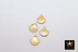 14 K Gold Filled Scallop Shell Charm, 14 20 Gold Seashell # 2150, 11 x 13.6 mm Beach charms