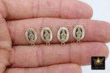14 K Gold filled or 925 Sterling Silver, Virgin Mary Center 3 loop Connectors # 2141, Rosary Necklace Center Charms