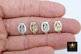 14 K Gold filled or 925 Sterling Silver, Virgin Mary Center 3 loop Connectors # 2141, Rosary Necklace Center Charms