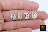 14 K Gold filled or 925 Sterling Silver, Virgin Mary Center 3 loop Connectors #2141, Rosary Necklace Center Charms