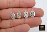 925 Sterling Silver, Blessed Virgin Mary Charms, Madonna Rosary Necklace Charms # 2627
