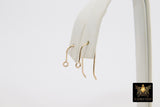 14 K Gold Filled Ear Wire Hooks, Wire Earring Findings, Open Loop Components