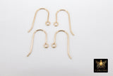 14 K Gold Filled Ear Wire Hooks, Wire Earring Findings, Open Loop Components