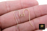 14 K Gold Filled Ear Wire Hooks, Ball End Earring Findings # 2168 , 12.0 x 25.0 mm Fancy Earring Components