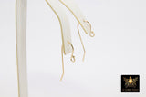 14 K Gold Filled Ear Wire Hooks, Ball End Earring Findings # 2168 , 12.0 x 25.0 mm Fancy Earring Components