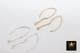 14 K Gold Filled Ear Wire Hooks with Dangle Chain, 925 Sterling Silver V Wire Earring Findings # 2165, 14 20 Jewelry
