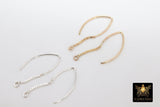 14 K Gold Filled Ear Wire Hooks with Dangle Chain, 925 Sterling Silver V Wire Earring Findings #2165, 14 20 Jewelry