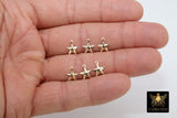14 K Gold Filled Puff Star Charms, 14 20 Jewelry #2155, Minimalist Dangle Charms 10 x 8 mm