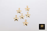 14 K Gold Filled Puff Star Charms, 14 20 Jewelry # 2155, Minimalist Dangle Charms 10 x 8 mm