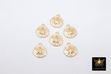 14 K Gold Filled Sand Dollar Charms, 14 20 Jewelry, 11 x 10 mm Small Beach Necklace #2151