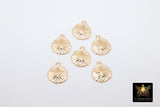 14 K Gold Filled Sand Dollar Charms, 14 20 Jewelry, 11 x 10 mm Small Beach Necklace # 2151