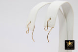 14 K Gold Filled Ear Wire Hooks, Fancy Elegant Wire Earring Findings # 2170, Open Loop Components