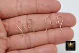 14 K Gold Filled Ear Wire Hooks, Fancy Elegant Wire Earring Findings # 2170, Open Loop Components