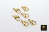 Gold Lobster Clasps, Stainless Steel Lobster claws, 12