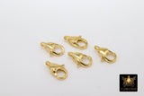 Gold Lobster Clasps, Stainless Steel Lobster claws #2276, 13 x 8.5 mm Jewelry Findings