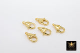 Gold Lobster Clasps, Stainless Steel Lobster claws #2276, 13 x 8.5 mm Jewelry Findings