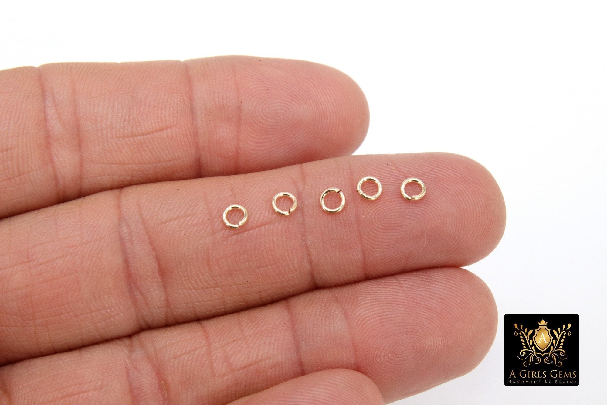 14 K Gold Filled Jump Rings, 3.3 mm 4.0 mm 5.0 mm and 6.0 mm Open Snap Close Rings # 3304, Strong 20 Gauge