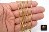 Stainless Steel Chain, 304 Gold Faceted Dainty Curb 4.0 mm Chains CH #166, Unfinished Diamond Cut Chains