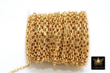 Gold Box Chains, Thick 5.0 x 3.5 mm Rectangle Box Chains CH #139, Unfinished Gold Chunky Jewelry Chains