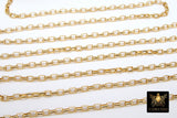 Gold Box Chains, Thick 5.0 x 3.5 mm Rectangle Box Chains CH #139, Unfinished Gold Chunky Jewelry Chains