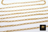Gold Plated Box Chain: Thick Rectangle Jewelry Chains (5.0 x 3.5 mm) CH 164, Silver Box Chain