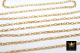 Gold Plated Box Chain: Thick Rectangle Jewelry Chains (5.0 x 3.5 mm)