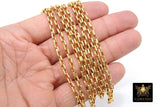 Gold Box Chains, Thick 5.0 x 3.5 mm Rectangle Box Chains CH #139, Unfinished Gold Chunky Jewelry Chains