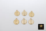 14 K Gold filled Virgin Mary Charm, Tiny 14 20 Gold Miraculous Madonna Bracelet Charms # 2157, Minimalist Chain Necklace