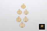 14 K Gold filled Virgin Mary Charm, Tiny 14 20 Gold Miraculous Madonna Bracelet Charms # 2157, Minimalist Chain Necklace