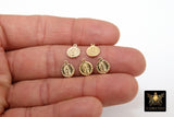 14 K Gold filled Virgin Mary Charm, Tiny 14 20 Gold Miraculous Madonna Bracelet Charms # 2157, Minimalist Chain Necklace