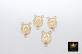 14 K Gold filled or 925 Sterling Silver, Virgin Mary Center 3 loop Connectors # 2141, Rosary Necklace Center Charms