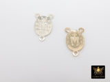 14 K Gold filled or 925 Sterling Silver, Virgin Mary Center 3 loop Connectors # 2141, Rosary Necklace Center Charms