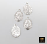925 Silver Virgin Mary Charms, 14 mm Virgin Guadalupe # 896, Blessed Rosary Charms
