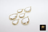 Teardrop Charms, 2 Pcs Gold Clear Crystal #644, Large Pear Shape Bezels for Earrings