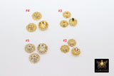 Gold Bead Caps, Bead End Caps, 7 Different 8 mm Styles