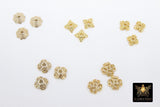 Gold Bead Caps, 6 mm Bead End Caps, 5 Different Round Cone Discs Styles