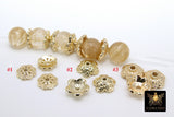 Gold 10 mm Bead Cap Ends