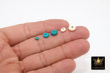 Genuine Blue Turquoise Spacer Beads, Rondelle Spacer Donuts Beads # 2376, White Howlite Flat Round Stone Disc Beads 4