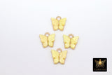 Butterfly Charms, 2 Pc Pearly Resin Small Butterflies, Gold Acrylic Pendants