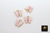 Gold Butterfly Charms, 2 Pc Gold or Resin Pearly Butterflies, Huggie Charms #2612