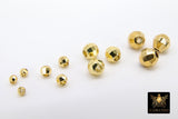 Gold Disco Ball Spacer Beads, 20 pcs Faceted Hexagon Mirror Spacers, Jewelry Findings