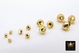 Gold Disco Ball Spacer Beads, 20 pcs Faceted Hexagon Mirror Spacers, Jewelry Findings