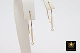 14 K Gold Filled Ear Wire Hooks with Dangle Chain, 925 Sterling Silver V Wire Earring Findings # 2165, 14 20 Jewelry