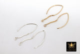 14 K Gold Filled Ear Wire Hooks with Dangle Chain, 925 Sterling Silver V Wire Earring Findings # 2165, 14 20 Jewelry