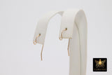 14 K Gold Filled Ear Wire Hooks, 925 Sterling Silver Long Wire Earring Findings, Open Loop Components
