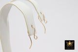 925 Sterling Silver Ear Wire Hooks, Fancy Elegant Wire Earring Findings # 2170, Open Loop Components