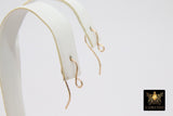 14 K Gold Filled Ear Wire Hooks, Fancy Elegant Wire Earring Findings #2170, Open Loop Components