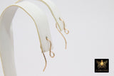 14 K Gold Filled Ear Wire Hooks, Fancy Elegant Wire Earring Findings # 2170, Open Loop Components