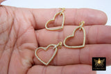 CZ Pave Heart Charms, Gold Cubic Zirconia Micro Pave Heart Shaped Pendants #720, Bracelets